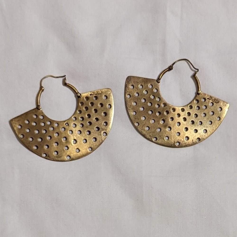 A PEACE TREATY BRASS EARRINGS